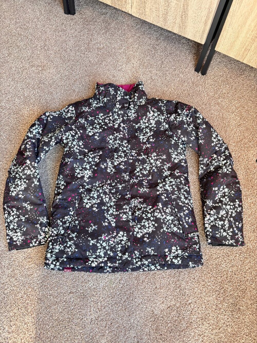 Roxy Floral Dry Flight Insulated Winter Snow Jacket Size 16 XXL Girls